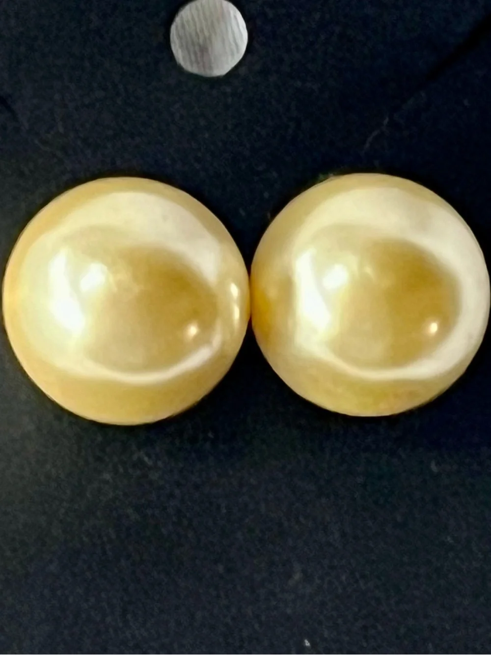 Vintage 80s Chunky Cream Faux Pearl Stud Earrings Big Round Costume Comfort Back